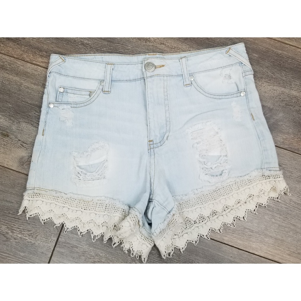Celebrity Pink Jeans Denim Laced hem shorts size 3